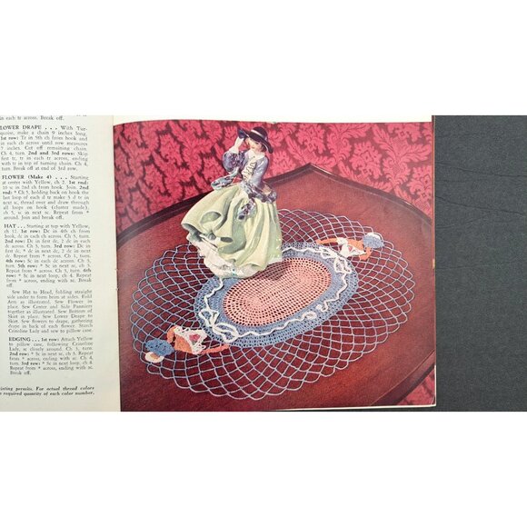 Vintage Crinoline Lady Crochet Pattern Booklet 262 From 1949 Clark's Coats Skirt - Picture 6 of 7
